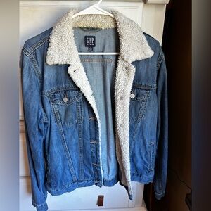 GAP Light Blue Denim Jacket with Cream Sherpa